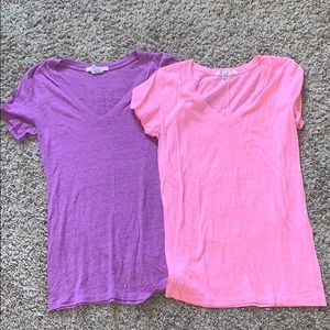 Pink and Purple PINK v necks